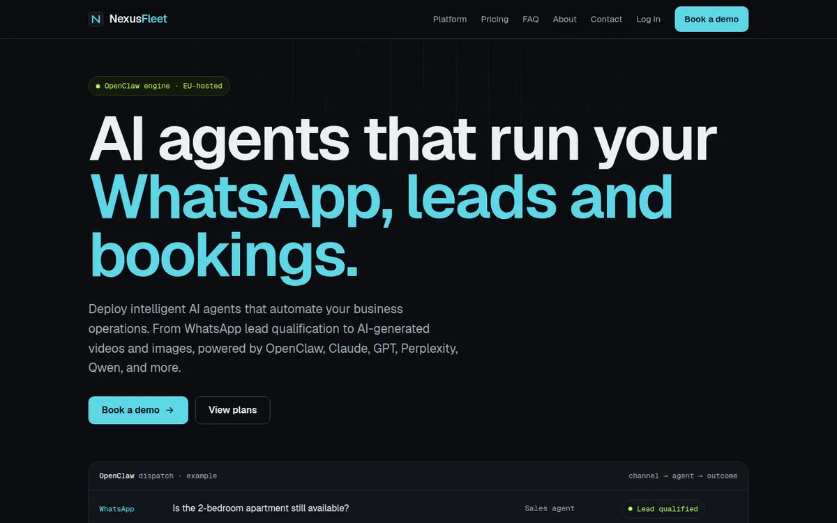 NexusFleet home page